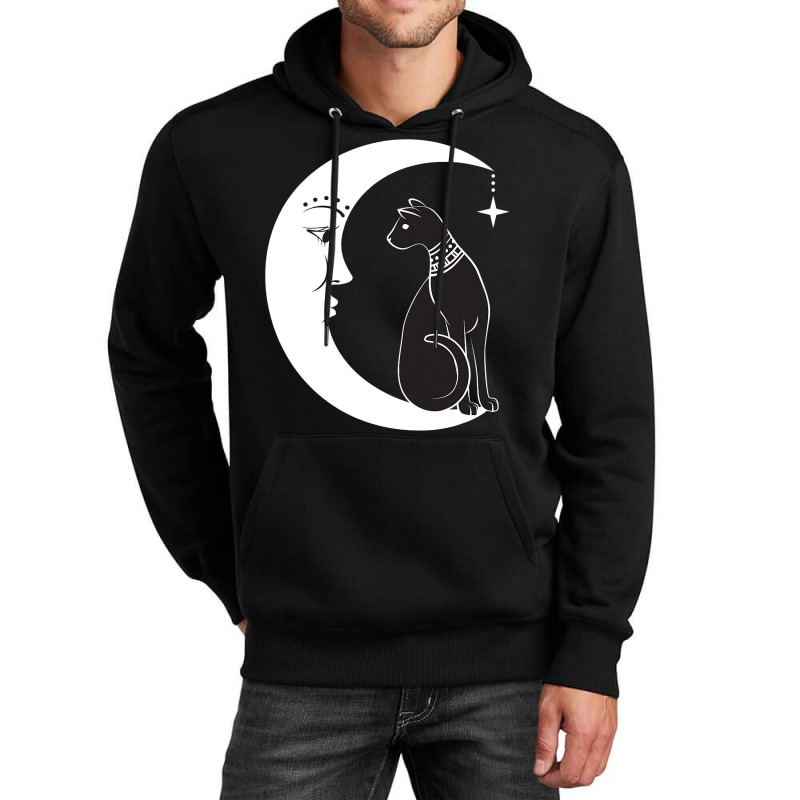 Celestial Mystical Black Cat Familiar Pagan Witchc Unisex Hoodie by BasiCali | Artistshot