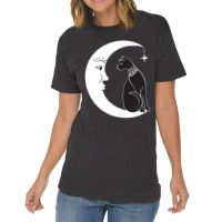 Celestial Mystical Black Cat Familiar Pagan Witchc Vintage T-shirt | Artistshot