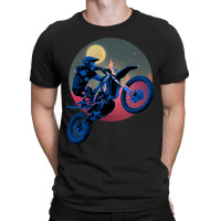 Blue Dirt Bike Rider Motorbike Racer Retro Sunset  T-shirt | Artistshot