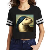 A Sea Otter With A Pearl Earring Vermeer Funny Art Scorecard Crop Tee | Artistshot