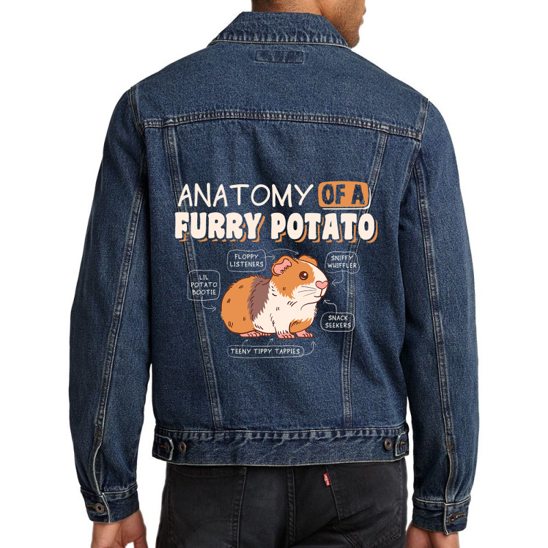 Anatomy Of A Furry Potato Guinea Pig Cavy Pet Anim Men Denim Jacket | Artistshot