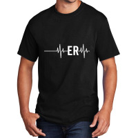 Emergency Medicine Physician Nurse Gift Er Heartbeat Pullover Hoodie Basic T-shirt | Artistshot