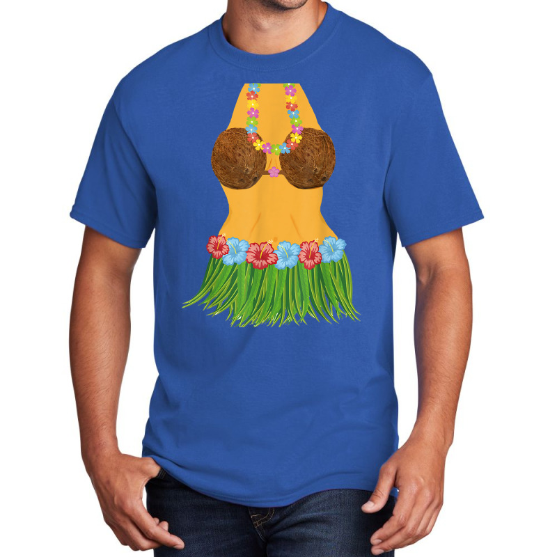 Hula Dancer Shirt Lei Flowers Coconut Bra Grass Skirt Basic T-shirt | Artistshot