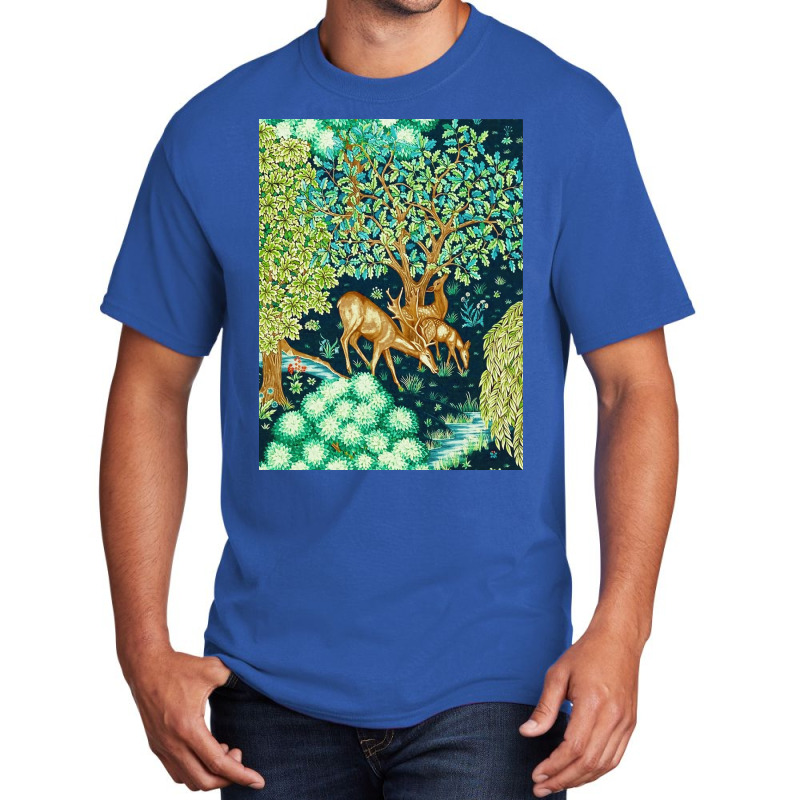 William Morris Deer Basic T-shirt | Artistshot