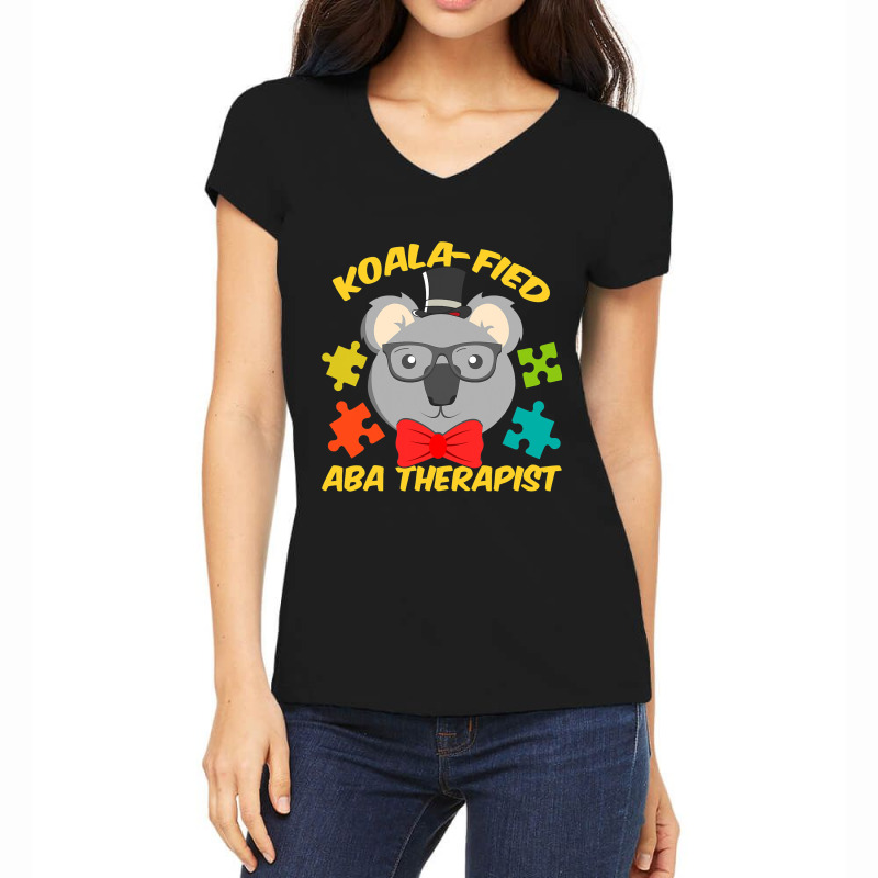 Aba Therapist Fun Koalafied Autism Therapy Women's V-Neck T-Shirt by LaquaKreger | Artistshot