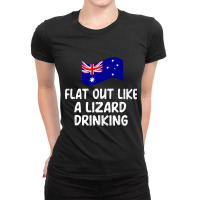 Aussie Flat Out Like Lizard Drinking Lingo Aus Wor Ladies Fitted T-shirt | Artistshot