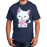 Cute Cat Strawberry Milk Shirt For Women Girls, Kawaii Neko T Shirt Basic T-shirt | Artistshot