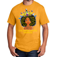 Childhood Cancer Awareness Warrior Black Princess Afro Kids 381 Basic T-shirt | Artistshot