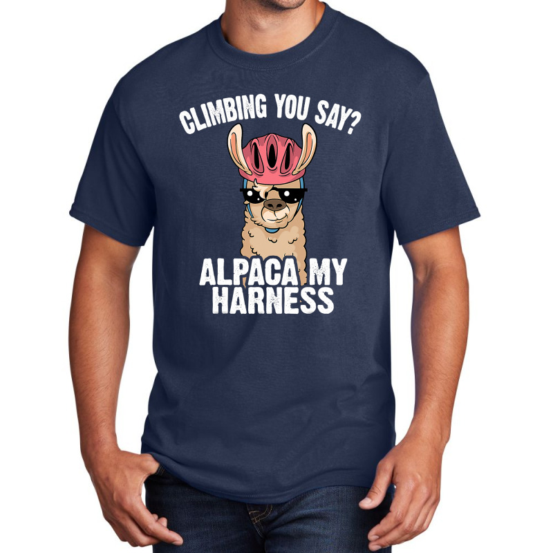 Funny Rock Climbing Llama Cute Harness 34 Basic T-shirt | Artistshot