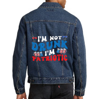 4th Of July Party Usa Im Not Drunk Im Patriotic Vi Men Denim Jacket | Artistshot