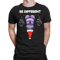 Be Different Hanging Santa Hippo With Sleeping Bat T-shirt | Artistshot