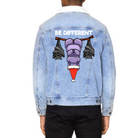 Be Different Hanging Santa Hippo With Sleeping Bat Unisex Sherpa-lined Denim Jacket | Artistshot