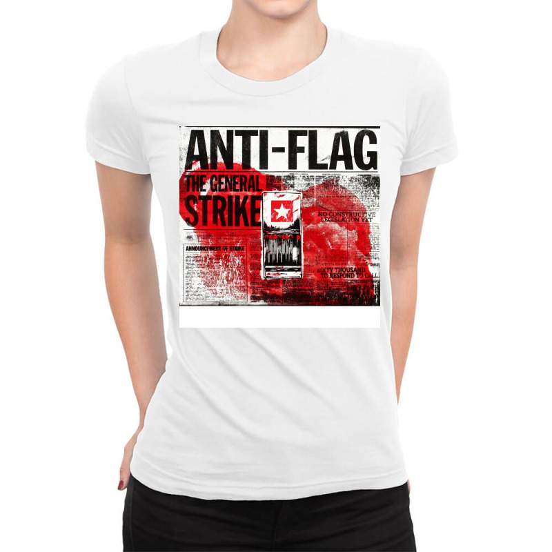 Anti Flag The General Strike Tour Dates 2022 Sukoharjo Ladies Fitted T-Shirt by adnanbuyung | Artistshot