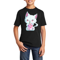 Cute Cat Strawberry Milk Shirt For Women Girls, Kawaii Neko T Shirt Basic Youth T-shirt | Artistshot