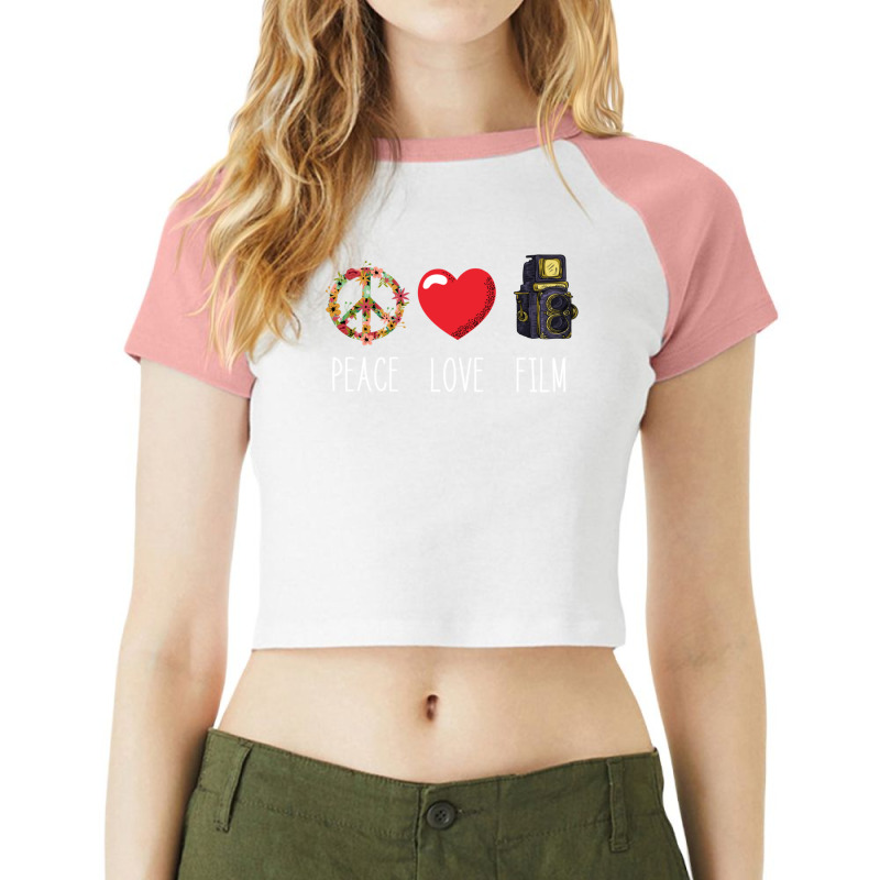 Filmmaker Peace Love Film Film Producer Videographer Raglan Crop Top by cm-arts | Artistshot