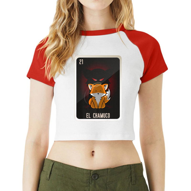 El Chamuco Mexican Slang Lottery Bingo Cards Premium T Shirt Raglan Crop Top by cm-arts | Artistshot