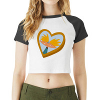 Hey Arnold Locket Classic Raglan Crop Top | Artistshot