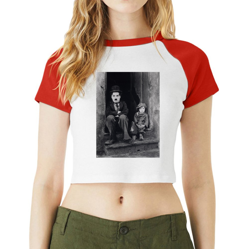 Charlie Chaplin The Kid Raglan Crop Top by cm-arts | Artistshot