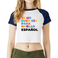 Maestra Cute Rainbow Regalos Para Bilingual Spanish Teacher Raglan Crop Top | Artistshot