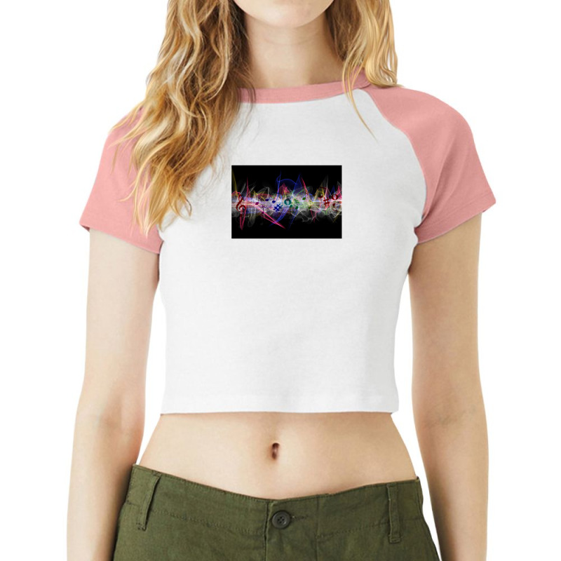 Colored Musical Notes 1 Raglan Crop Top by RobertStone | Artistshot