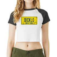 Taxi Driver Retro Old Ny Movie Travis Bickle License Plate Raglan Crop Top | Artistshot