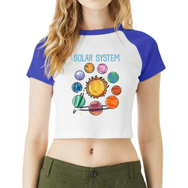 Solar System Planets Raglan Crop Top by kakashop | Artistshot