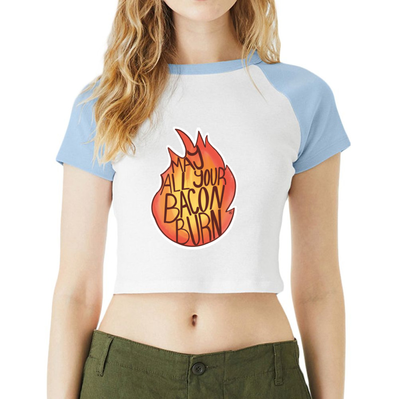 Calcifer Quote Raglan Crop Top by JOHNCOLLIER | Artistshot