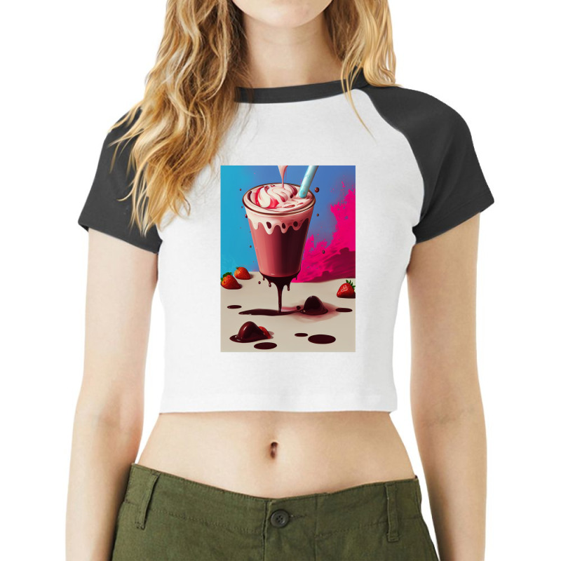 Strawberry Milkshake Raglan Crop Top by AllenSCrowley | Artistshot