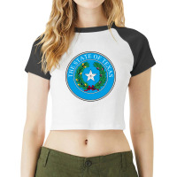 National Seal Of Texas State Of United States Of America Raglan Crop Top | Artistshot