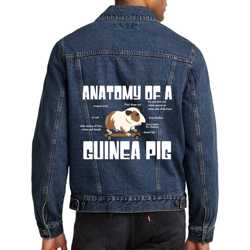 Anatomy Of A Guinea Pig Lover Funny Rodent Pet Ani Men Denim Jacket | Artistshot