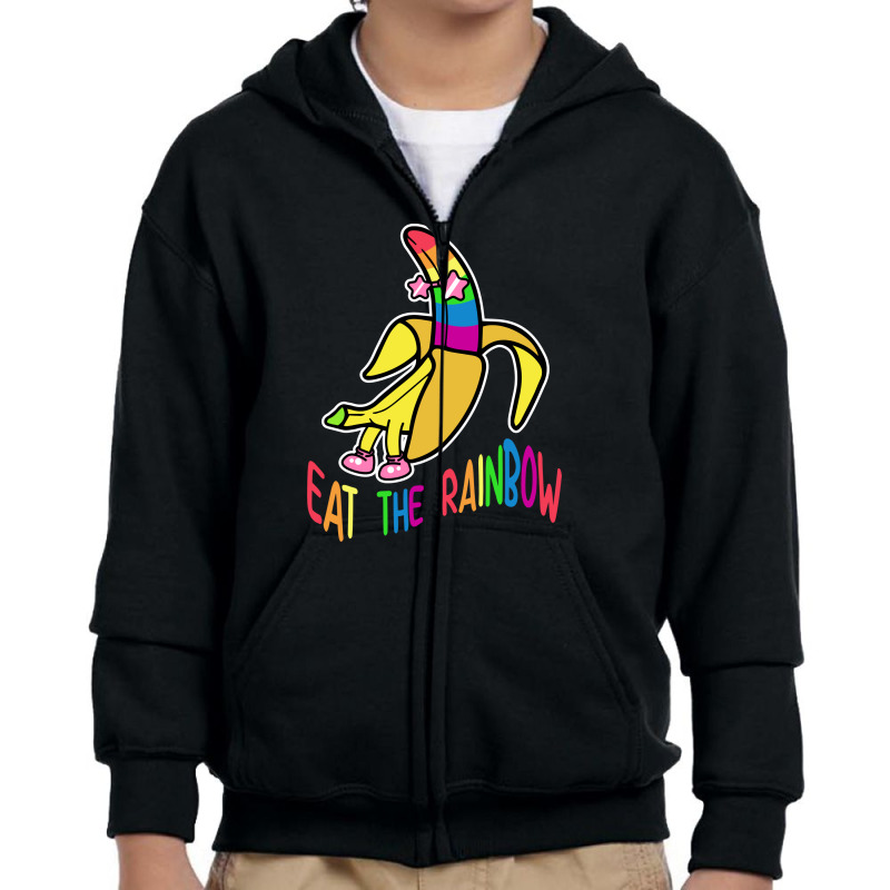 Eat The Rainbow Banana Youth Zipper Hoodie by NQ Artist | Artistshot