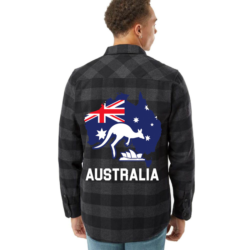 Australia Country Map Australian Kangaroo Melbourn Flannel Shirt | Artistshot