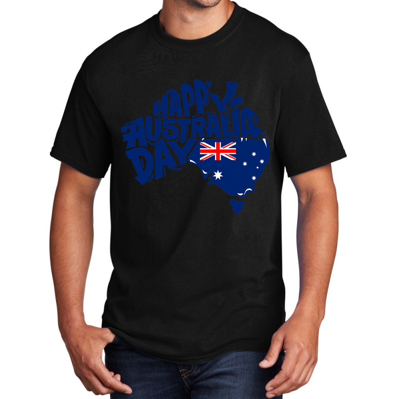 Australia Day Australia Map Proud Aussie Roo Kanga Basic T-shirt by DEBORAHBOURSSIQUOT | Artistshot