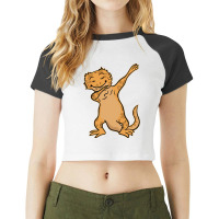 Bearded Dragon Agamid Lizard Dabbing Dance Raglan Crop Top | Artistshot