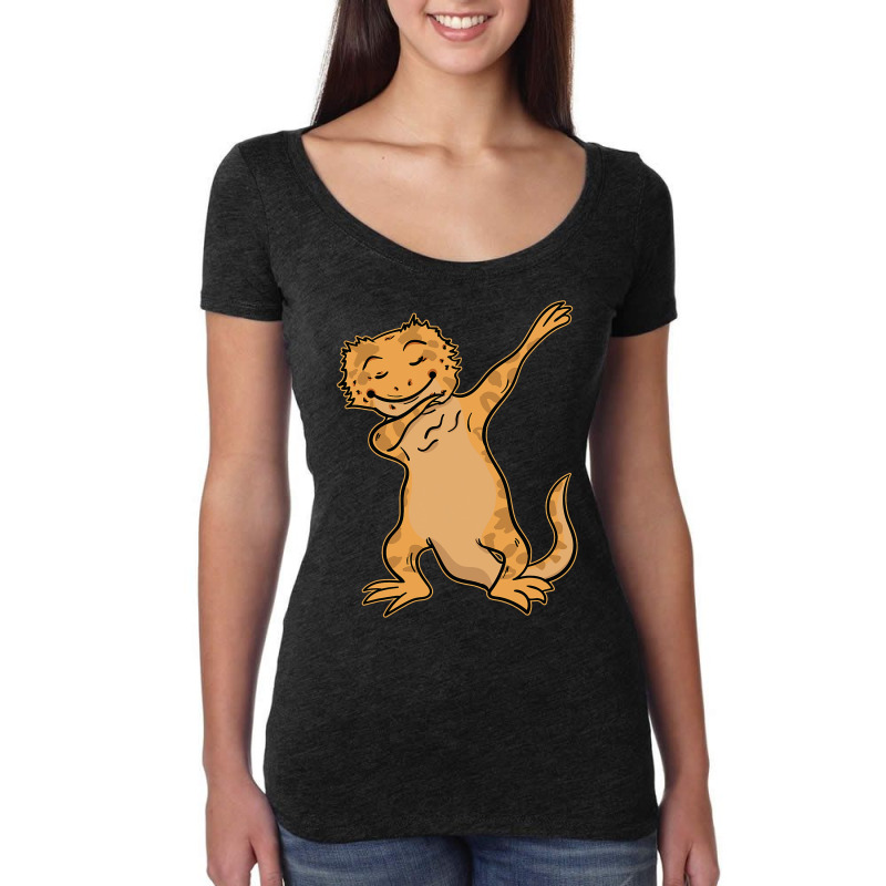 Bearded Dragon Agamid Lizard Dabbing Dance Women's Triblend Scoop T-shirt by MasynPaulin | Artistshot