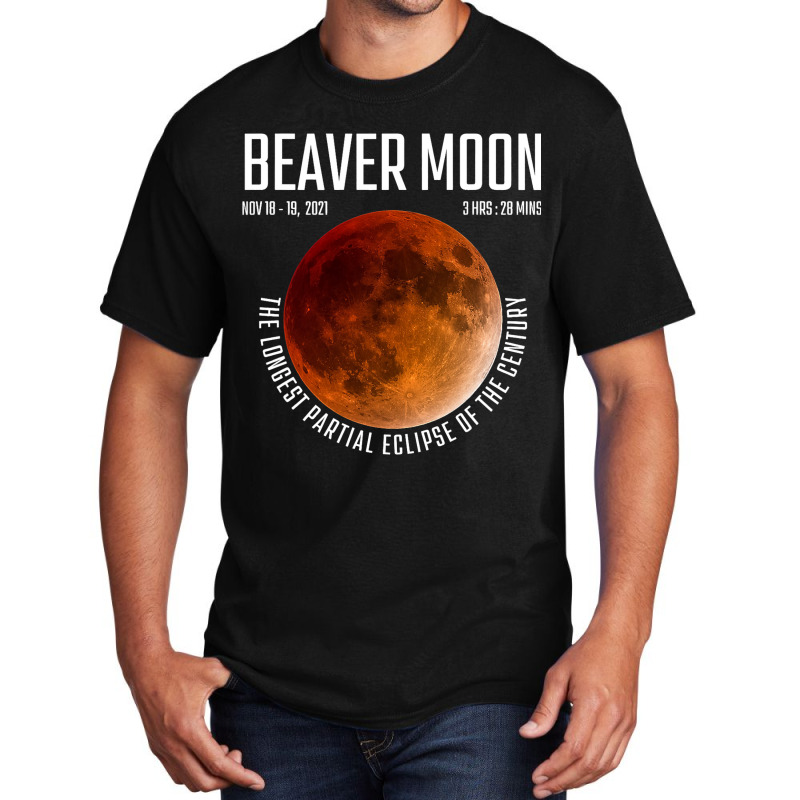 Beaver Moon The Longest Partial Lunar Eclipse Basic T-shirt by NariahPringle | Artistshot