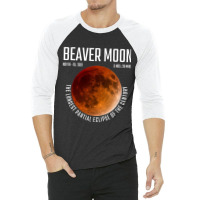 Beaver Moon The Longest Partial Lunar Eclipse 3/4 Sleeve Shirt | Artistshot