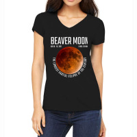 Beaver Moon The Longest Partial Lunar Eclipse Women's V-neck T-shirt | Artistshot