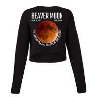 Beaver Moon The Longest Partial Lunar Eclipse Cropped Sweater | Artistshot