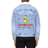 Chameleon Lovers Xmas Pajama Funny Ugly Christmas  Unisex Sherpa-lined Denim Jacket | Artistshot