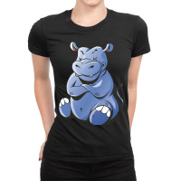 Angry Hippopotamus Animal Ladies Fitted T-shirt | Artistshot