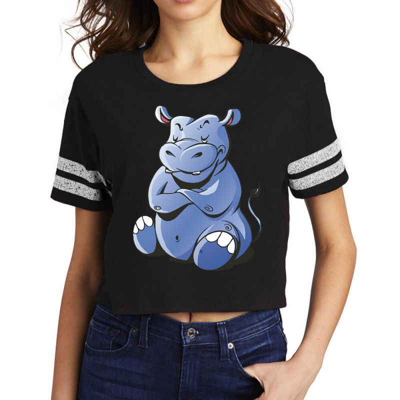 Angry Hippopotamus Animal Scorecard Crop Tee by BayleyMessnz | Artistshot