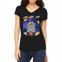 Astronaut Space Moon Cat Taco Pizza Burger Kitten  Women's V-neck T-shirt | Artistshot