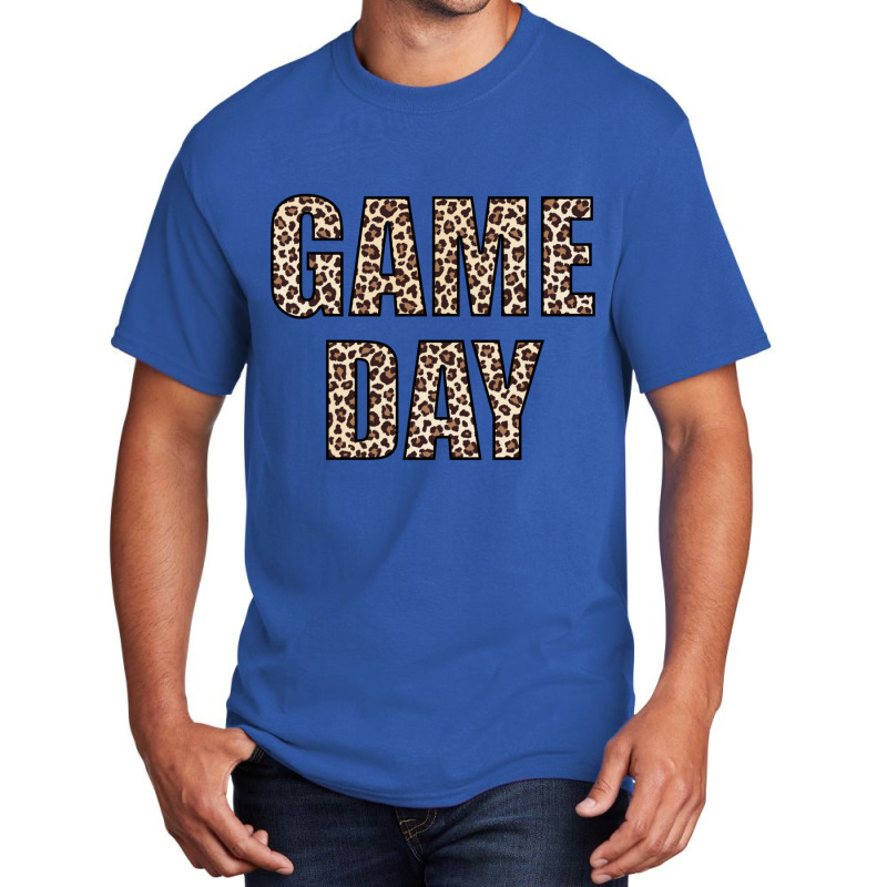 Game Day Leopard Football Fan Big Game Long Sleeve Basic T-shirt by Artist-Shannon | Artistshot