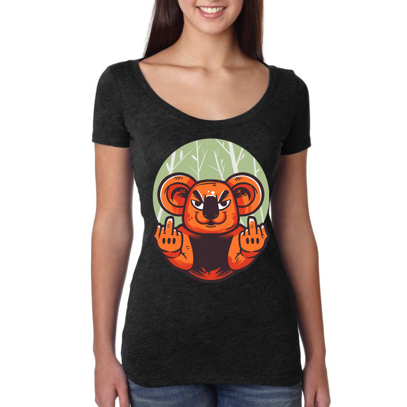 Angry Koala Bear Funny Statement Marsupial Koala Women's Triblend Scoop T-shirt by ArabellMonk | Artistshot