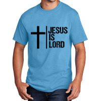 Jesus Is Lord Cross Faith Christian Bible God Holy Arts Characters Basic T-shirt | Artistshot