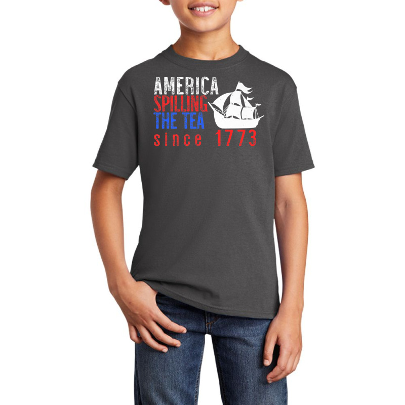 America Spilling Tea Since 1773 July 4 Boston Party Meme Premium T Shi Basic Youth T-shirt | Artistshot