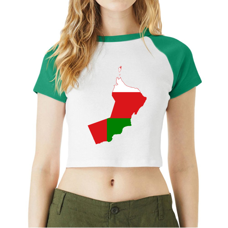 Flag Map Of Oman Raglan Crop Top by SamaraMcCullou | Artistshot