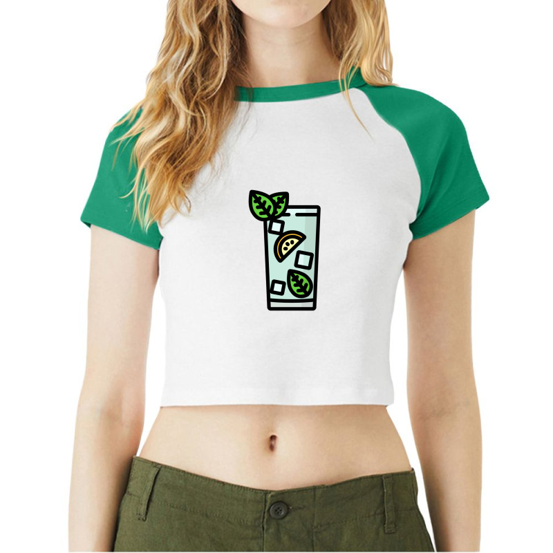 Gin Tonic Cute Cartoon Graphic Cocktail Beverage Alcohol Drink Wine Be Raglan Crop Top by TonyBanks | Artistshot