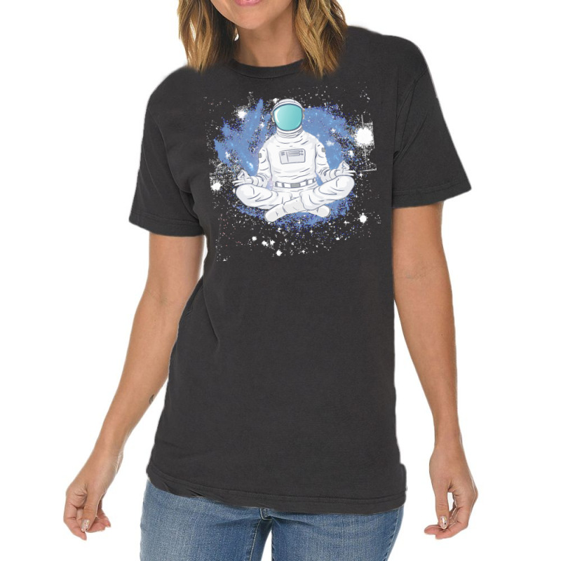 Astronaut Yoga Designs Meditates Sp T  Shirt Yoga Astronaut Meditates Vintage T-Shirt by mhansen422 | Artistshot